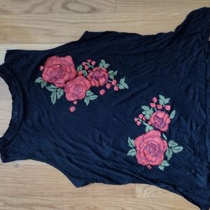 Rose embroidered top